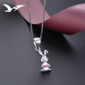 wholesale S925 Sterling Silver Ladies' Fashion New Creative Rogue Bunny Pendant Minimalist Drip Enamel Jewelry Wholesale-0-0