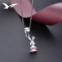 wholesale S925 Sterling Silver Ladies' Fashion New Creative Rogue Bunny Pendant Minimalist Drip Enamel Jewelry Wholesale-Single Pendant - Without Chain 925 Silver