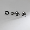 wholesale S925 silver black earrings, small fresh Korean-style cute minimalist cartoon little soot ball earrings M01397-0-3