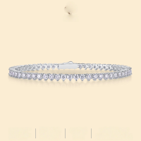 wholesale S925 Silver Marked Bracelet Moissanite New Style Jewelry Silver Plated White Gold TikTok Live Streaming Wholesale Accessories-Moissanite 3.0/10 points>16.5cm
