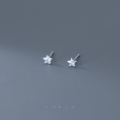 wholesale S925 Sterling Silver Star Ear Studs with Diamond Inlaid, Korean Style Minimalist Five-Point Star Trendy Elegant Ear Accessories G9983-0-2