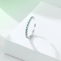 wholesale S925 Sterling Silver Minimalist Diamond-Accented Open Adjustable Ring for Women, Delicate Wholesale Jewelry-Fashion Rings Opening Adjustment