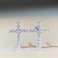 wholesale 925 Silver Gold Plated D Color Cross Moissanite Stud Earrings Unisex Hip Hop Dark Style Earrings Wholesale-0-0