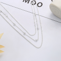 wholesale S925 Sterling Silver Korean Style Minimalist Geometric Sphere Chain Multi-Layer Stacking Layered Necklace for Women-0-1