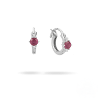 wholesale S925 Sterling Silver Double Zircon Surround Small Zircon Fashion Hoop Earrings With Super Sparkling Euro-american French Style-White Gold-Rose Red Diamond 925 Silver