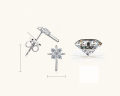 wholesale S925 Sterling Silver European and American Personalized Cool Cross Moissanite Stud Earrings for Women, Small Niche Trendy Starry Sparkle Ear Jewelry Wholesale-0-6