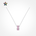 wholesale 925 Sterling Silver Hot-selling XHS Little Waist Necklace for Women, Japanese and Korean Style High-end Minimalist Small Pink Zircon Pendant Choker-0-0