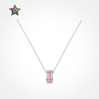 wholesale 925 Sterling Silver Hot-selling XHS Little Waist Necklace for Women, Japanese and Korean Style High-end Minimalist Small Pink Zircon Pendant Choker-DY191182-SW-PK 925 silver