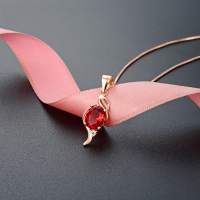 wholesale S925 silver source factory accessory collarbone chain Korean minimalist pendant necklace women's jewelry drop red diamond-Single Pendant - Without Chain>925 Silver