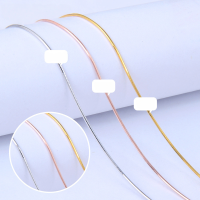 wholesale S925 Sterling Silver Men's Necklace Without Pendant, Bare Chain, Thin Snake Chain, Collarbone Chain, Women's Versatile Layering Minimalist Chain Accessory-07 Octagonal Snake Bone Chain 40cm-Gold 925 Silver