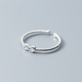 wholesale S925 Silver Ring Women's Japanese and Korean Style Fashion Twist Infinity Figure 8 Adjustable Index Finger Ring J5075-0-0
