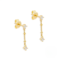 wholesale S925 Sterling Silver Rhinestone Pearl Fringe Earrings, Minimalist Korean Style Ins Ear Wires-Gold-Style 1 925 Silver