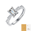 wholesale 925 Silver Cross-Stacking Ins Moissanite Ring with Design Sense, Best-Selling European and American Light Luxury Ring for Women, Does Not Fade-0-6