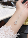 wholesale 999 Pure Silver Butterfly Tassel Four-Leaf Clover Necklace for Women, Small Batch Design, High-End Feel, Light Luxury Collarbone Chain, Gift for Girlfriend-0-27