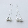 wholesale S925 Sterling Silver Ear Thread Korean Version Fashion Minimalist Tassel Synthetic Pearl Shell Pearl Earrings E0720-0-0