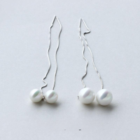 wholesale S925 Sterling Silver Ear Thread Korean Version Fashion Minimalist Tassel Synthetic Pearl Shell Pearl Earrings E0720-9S25 Silver White 6mm 925 Silver