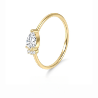 wholesale S925 Sterling Silver Gold Plated Stackable Secondary Ring with Moissanite, Golden Dawn Series, Trendy Small Ring for Fashion Commuting-Small Moissanite Ring  US Size 6 (Domestic Size 13)