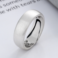 wholesale S925 Sterling Silver Vintage Antique Matte Crafted Ethnic Style Ring with Auspicious Inner Inscription "Fu"-0-1