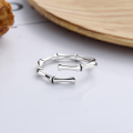 wholesale S925 Sterling Silver Minimalist Ins Bamboo Joint Thin Ring Stackable Adjustable Open Ring for Men and Women-0-1