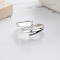 wholesale S925 Sterling Silver Irregular Multi-Line English Letter Open Ring Trendy Sweet and Edgy Style Index Finger Ring-0-0