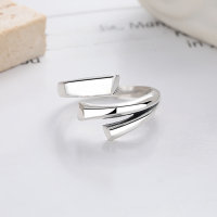 wholesale S925 Sterling Silver Irregular Multi-Line English Letter Open Ring Trendy Sweet and Edgy Style Index Finger Ring-1102FJ/approx. 3.8g>Adjustable opening