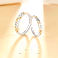 wholesale S925 Sterling Silver Wheat Couple Rings, Forest-StyleRings, Light Luxury Two-Tone Adjustable Finger Ring forGift-Wheat Ear Couple Ring/Approx. 3.94g&gt;PR003748