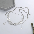 wholesale S925 Sterling Silver Korean Dongdaemun Pig Nose Pendant with Tassel and Minimalist Collarbone Necklace for Women-0-1