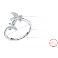wholesale S925 Sterling Silver Ring, White Gold Butterfly Jewelry, Adjustable Ring, Factory Direct Wholesale-0-2