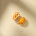 wholesale 925 Silver Plated 24K Gold Natural Amber Beiyun Spacer Bead Accessory Bracelet Through-Hole Court Silver Jewelry DIY Fittings Antique Play-0-5