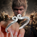 wholesale 9999 Pure Silver Cuff Bracelet - The Hit Black Myth: Wukong's Golden Hoop, Ancient Craftsmanship, Great Sage Equalling Heaven's Staff Jewelry-0-8