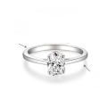 wholesale Classic petite and fresh 1-carat oval, heart, radiant, marquise, pear-shaped moissanite ring in [metal material] for women's engagement-0-5