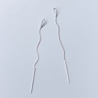 wholesale S925 Sterling Silver Japanese-style Minimalist Hollow Drop-shaped Earrings E8697-S925 Tremella Thread>925 Silver