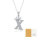 wholesale 925 silver popular 26-letter alphabet necklace for women, stylish and elegant moissanite cross-border collarbone chain-0-54