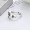 wholesale S925 Sterling Silver Creative God's Hand Cross Ring, Edgy Trendy European and American Punk Style Index Finger Ring-0-2