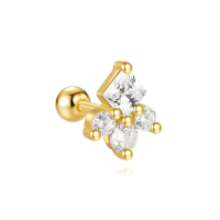 wholesale S925 Sterling Silver Geometric，。-Single gold #2