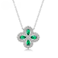 wholesale S925 Sterling Silver Lab-Grown Emerald Necklace, Amazon Cross-Border Bestseller, Fashion Minimalist Choker for Women-0-0