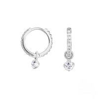 wholesale S925 Sterling Silver Light Luxury Inlaid Zircon Ear Hoop, Ear Clasp, Earring, Hot-selling European And American Cross-border Creative Ins Style Ear Jewelry-Platinum-White Diamond 925 Silver