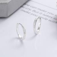 wholesale S925 sterling silver irregular wheat grain pattern ear clips, simple and stylish for commuting, fresh and delicate with elegant temperament-370R/approx. 2.1g>925 silver