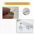 wholesale S925 Sterling Silver Four-Prong Moissanite Stud Earrings 3A Zirconia Earrings Colored Diamond Small Batch Earrings Factory Direct-0-3