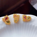 wholesale Sterling silver gold-plated inlaid natural tourmaline accessories DIY bracelet necklace butterfly ruyi spacer sugar tower jewelry-0-11