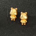 wholesale Metal S925 Gold Plated Ancient Gold Small Goldfish Labubu Through-Hole Spacer Beads Handmade Beading Bracelet DIY Jewelry Accessories-0-9