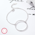 wholesale Metal material 925 silver minimalist high-end sense ins style chain smooth circle bracelet jewelry women cross-border hot sale wholesale-0-2
