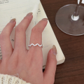 wholesale S925 Sterling Silver Korean Ins Trendy Adjustable Wave-Shaped Open Ring for Women with a Luxurious and Temperamental Style-0-4