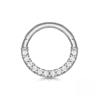 wholesale S925 Sterling Silver Ins Trendy Ear Cartilage Piercing Jewelry With Rhinestones-Single platinum