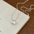 wholesale S925 Sterling Silver Korean-style Love Necklace, Ins Style, Minimalist, Forest-themed, Versatile Collarbone Chain with a Premium Feel-0-4