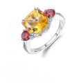 wholesale S925 silver new stylish high-end natural citrine ring for women with luxurious gemstone inlay-0-5