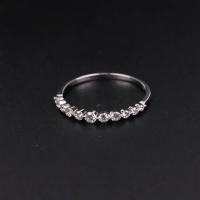 wholesale 9/10/14/18k Gold Fashion Minimalist Versatile Moissanite Micro-Paved Row Ring Customizable Stackable Ring for Men and Women-9k Gold Moissanite Ring  US Size 6