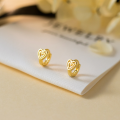 wholesale S925 Sterling Silver Fresh and Sweet Ins Niche Design Hollow-Out Line Double-Layer Heart Ear Clasp M06292-0-3