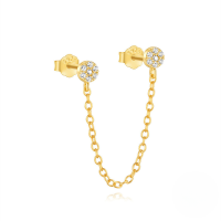 wholesale S925 Sterling Silver Geometric Evil Eye Zircon Earrings With Crystal Accents-Single gold #3&gt;925 silver