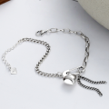 wholesale 925 Sterling Silver Pin Heart Bracelet for Women, Ins Minimalist Style, Niche Design, Simple and Unique, Vintage-Inspired, Versatile Matching for Best Friends-0-1